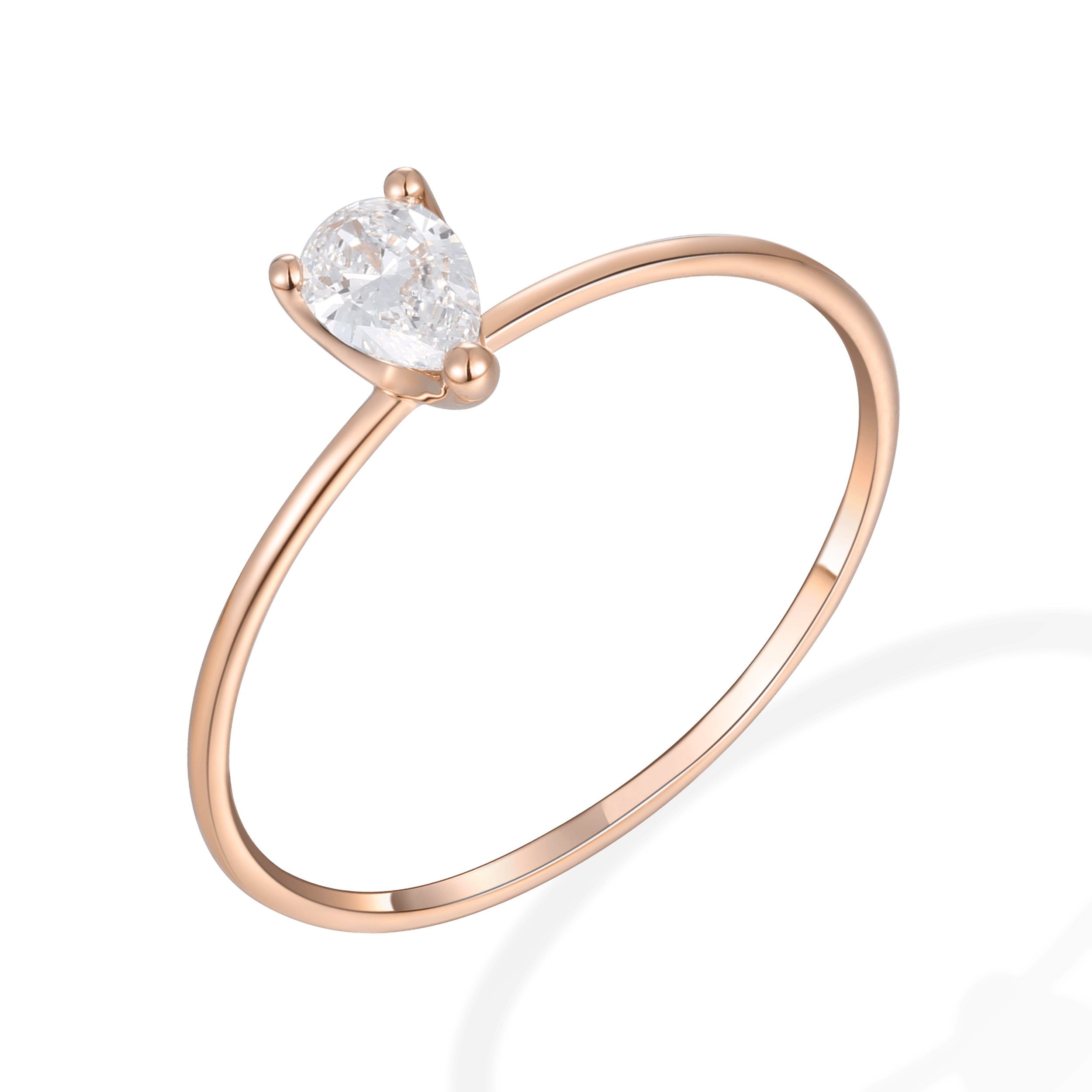 Pear shaped solitaire ring